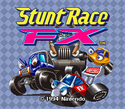 Stunt Race FX (Europe) Title Screen